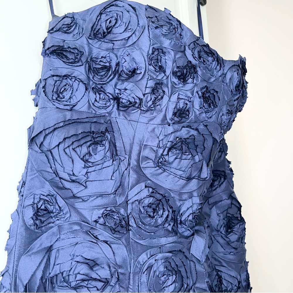 J. Crew Collection Royal Blue Strapless Formal Rose Dress - Picture 2 of 6